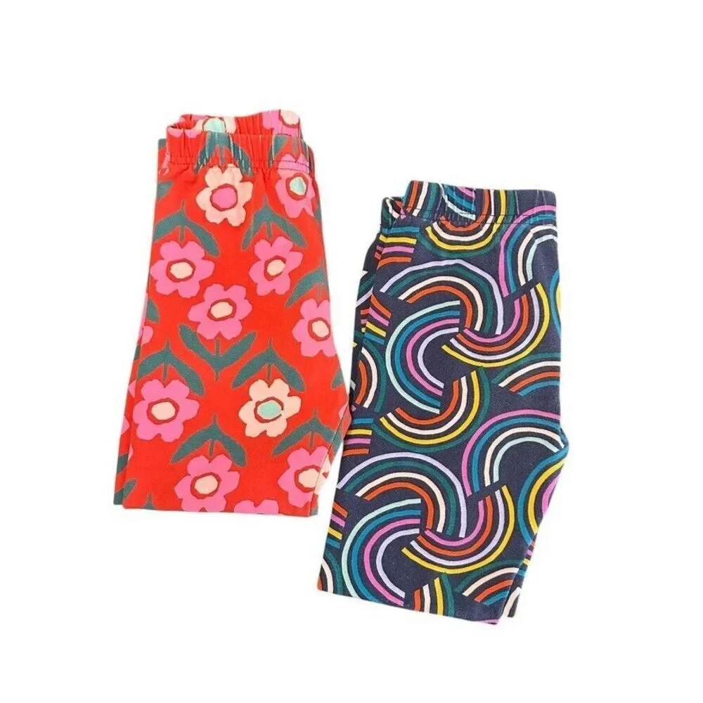 Hanna Andersson Dress & Floral Pants‎ Bundle Girls 100/ 4US Orange Pink Floral